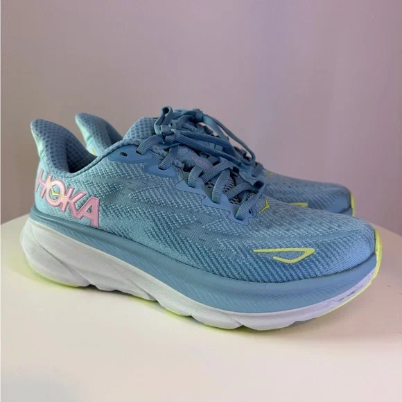 Hoka Sky Blue and Pink Running Shoes - Picture 3 of 10